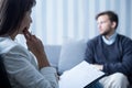 Female psychiatrist talking with patient Royalty Free Stock Photo