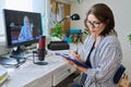 Female psychologist on online counseling with teenage student Royalty Free Stock Photo