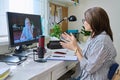 Female psychologist on online counseling with teenage student Royalty Free Stock Photo