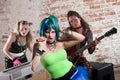 Female punk rock band Royalty Free Stock Photo