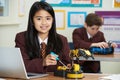 Portrait Of Female Pupil In Science Lesson Studying Robotics Royalty Free Stock Photo
