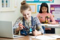 Female Pupils In Science Lesson Studying Robotics Royalty Free Stock Photo