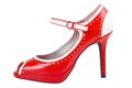 Female red high heel shoe, isolated Royalty Free Stock Photo