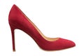 Female red suede shoes