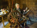 Female Reenactor at the Brinegar Cabin Exhibit