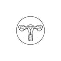 Female reproductive system. Woman organs. Vector illustration isolated