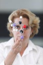 Female Researcher Analyzing A Molecular Structure Royalty Free Stock Photo