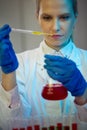 Female researcher carrying out research experiments Royalty Free Stock Photo