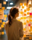 Female Researcher Planning With Sticky Notes Wall Royalty Free Stock Photo