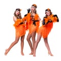 Female retro dancers showing some movements Royalty Free Stock Photo