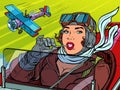 female retro pilot. professional military pilot