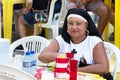 A female reveler with a nun costume at Carnival in Recife, Brazil