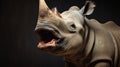 Realistic Rhino Still Life With Dramatic Lighting