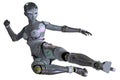 Female robot isolated on white 3d illustration Royalty Free Stock Photo