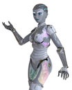 Female robot isolated on white 3d illustration Royalty Free Stock Photo