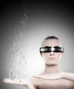 Female robot. Nanotechnology concept Royalty Free Stock Photo