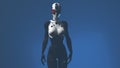 Female robot on a neutral background