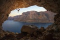 Female rock climber Royalty Free Stock Photo