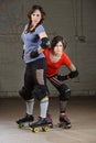 Female Roller Derby Skaters Royalty Free Stock Photo