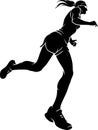 Female Run Fitness, Foreshortening Isolated Illustration