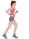 Female runner detailed illustration