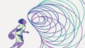 Female Runner Flow: Abstract Movement & Agility Vector, vector design Generative AI Royalty Free Stock Photo