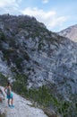 Female runner in the mountains at Lake Garda, Italy