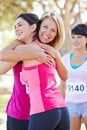 Female Runners Congratulating One Another After Race Royalty Free Stock Photo