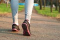 Female running shoes outdoors Royalty Free Stock Photo