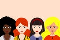 Female`s empowerment movement. 8 march, International Women`s Day. Feminism concept design. A group of people, girls Royalty Free Stock Photo