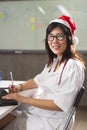 Female Santa doctor Royalty Free Stock Photo