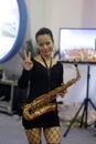Female saxophonist