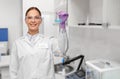 Female scientist with chemical at laboratory