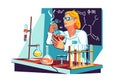 Female scientist in coat in lab