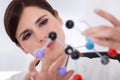 Scientist Looking At Molecular Structure Royalty Free Stock Photo