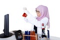 Female scientist doing chemical research Royalty Free Stock Photo