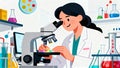 Scientific Research Lab Scene Illustration Royalty Free Stock Photo