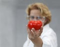 Female Scientist Offering Natural Food Royalty Free Stock Photo