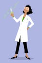 Female scientist splitting DNA