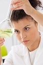 Female Scientist Studying Liquid In Flask Royalty Free Stock Photo