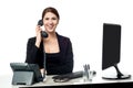 Female secretary answering phone call Royalty Free Stock Photo