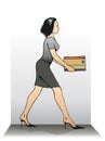 Female secretary hurrying