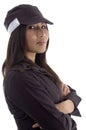 Female security guard with folded arms