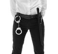 Female security guard with handcuffs and police baton