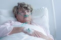 Female senior with nasal cannula Royalty Free Stock Photo