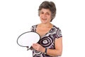 Female senior woman with thought bubble