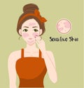 Female with sensitive skin type avatar vector