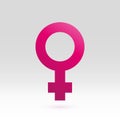 Female Sex Sign In Pink Color Venus Mirror Icon