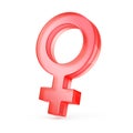 Female sex symbol Glass 3d icon. Gender symbol isolated on white Royalty Free Stock Photo