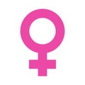 Female SFemale Symbol in Pink Color Background.ymbol in Pink Color Background. Female Sexual Orientation Icon. Vector Gender Sign.